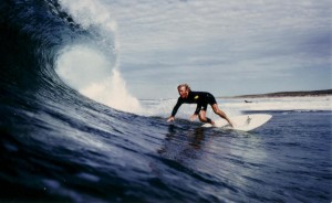 Phillip Woodward surfing