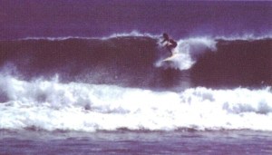 Bali 1977 Crow surfing at Legian