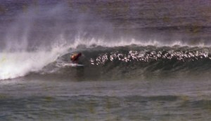Col Smith Surfing Redhead in Comp 1976