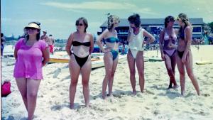 Girls watching Surf Carnival Redhead 1978