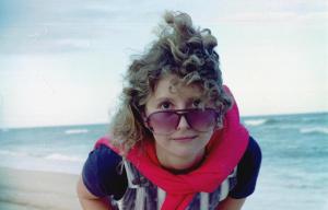 Sandy on a windy day at Redhead Beach 1984