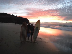 Redhead Beach David and Steve early surf 8-3-14