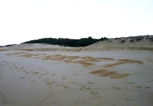 Redhead Beach message Lest We Forget 25-04-16